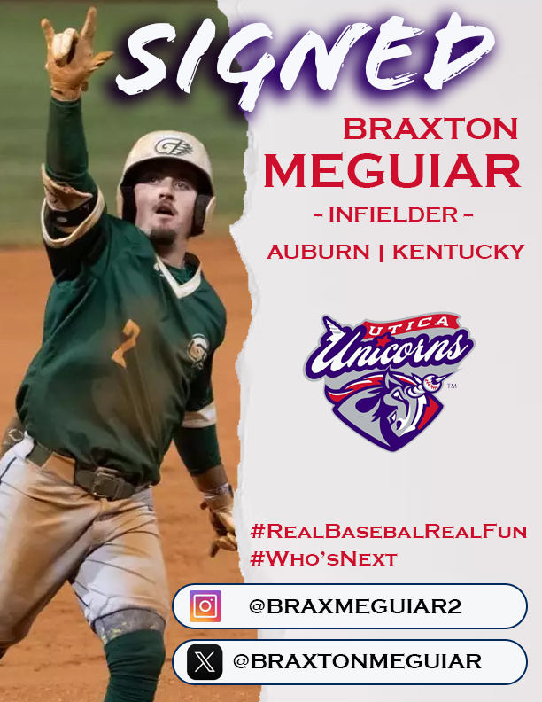 The Utica Unicorns of the USPBL are excited to announce the signing of infielder Braxton Meguiar for the 2026 season.

#RealBaseballRealFun
#WhosNext