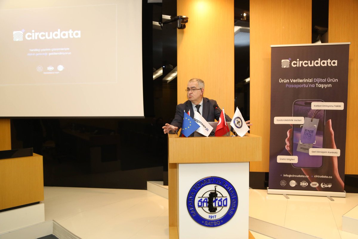 circudata's tweet photo. Sakarya Ticaret Odası ev sahipliğinde,
“Sanayide Yeni Dönem: Dijital Ürün Pasaportu ve Uygulamaları” başlıklı seminerimizi başarıyla gerçekleştirdik. https://t.co/QCdqjqxFXV
