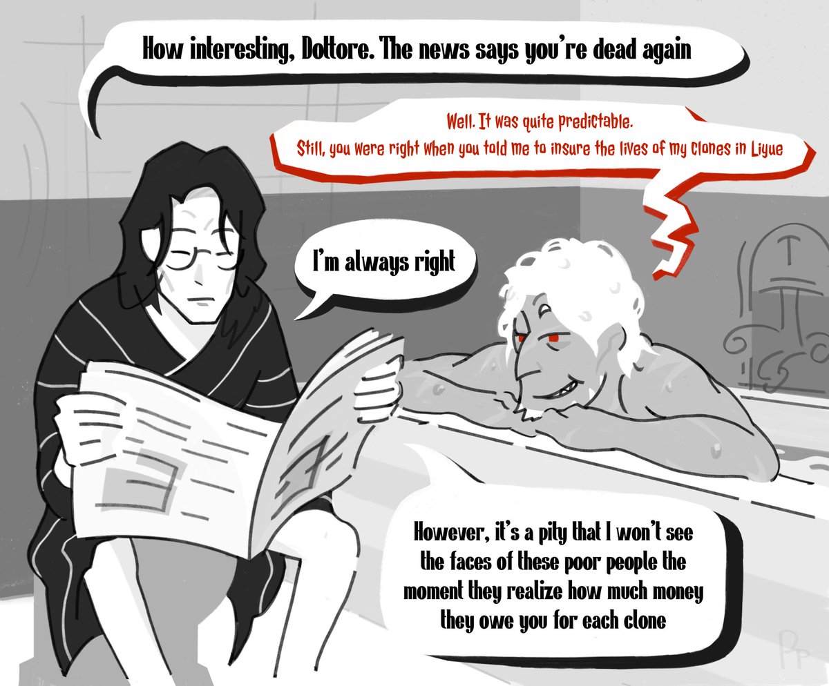 "Insurance"

#Pantalone #Dottore #Dottolone #fatui #GenshinImpact