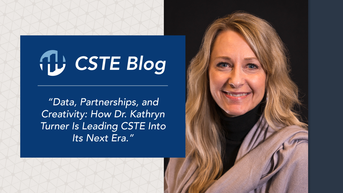 CSTEnews's tweet photo. Read about #CSTE President Dr. Kathryn Turner's leadership priorities in our latest blog! As she leads CSTE through its 75th anniversary year, Dr. Turner is focused on forging innovative partnerships and celebrating this milestone! Read: https://t.co/I5BgCNtsl1. #epi https://t.co/HcbZ0rFaLB