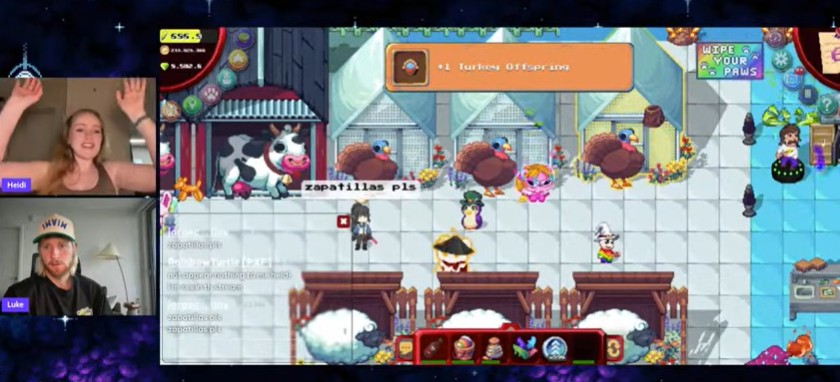 🔥 𝐀 𝐏𝐈𝐗𝐄𝐋𝐒 𝐌𝐎𝐌𝐄𝐍𝐓 𝐈’𝐋𝐋 𝐍𝐄𝐕𝐄𝐑 𝐅𝐎𝐑𝐆𝐄𝐓 🔥
During the Pixels Live AMA on Feb 4, something truly magical happened on my Land #850 🐄🐑🦃🐉

After the massive Animal Care update, Pixels’ CMO <a href="/heidichristne/">heidi</a>  was visiting lands live on stream, feeding animals,