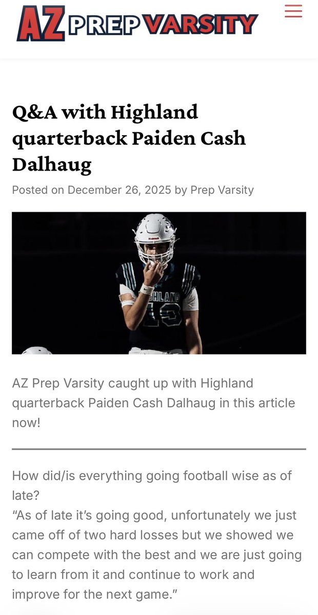 Paiden Cash Dalhaug - 2027 QB 6’5 tweet media