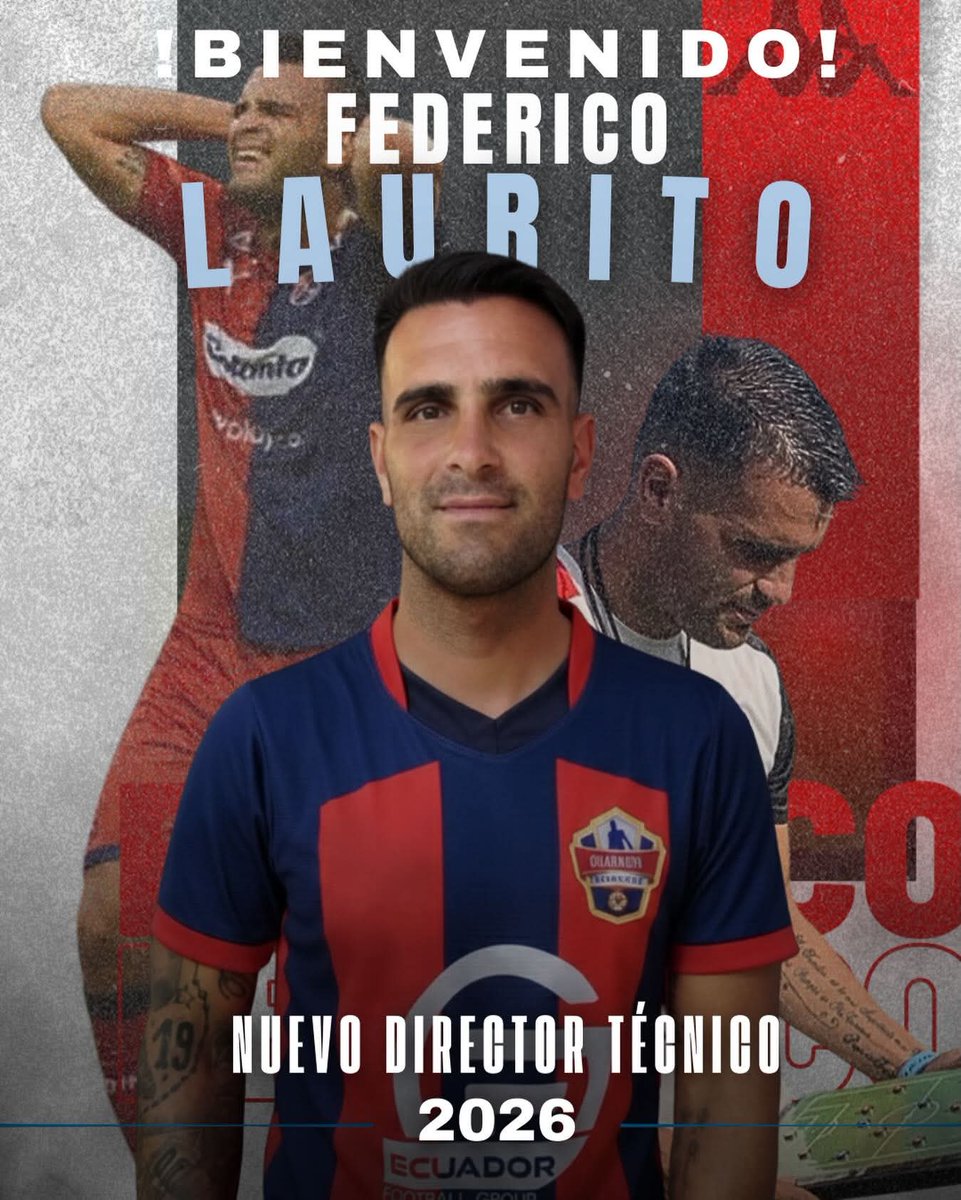 Un Goleador al Banquillo del "orgullo de la ciudad"
Federico Laurito 
Es nuevo DT. Del #Guarandafc.
De cara al provincial de Bolívar por la segunda categoría <a href="/Segunda_Ec/">Ascenso Nacional 🇪🇨</a> <a href="/ReguloDe17/">Jorge Régulo De Mora</a> <a href="/ligner_mendoza/">Ligner Mendoza</a> 
#AscensoNacional