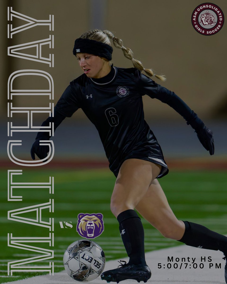 amcConsolSoccer's tweet photo. 🚨🚨🚨GAMEDAY ALERT🚨🚨🚨

The Tigers hit the 🛣️ tonight for a District Showdown with the Bears!

🆚 @lady_bearsoccer 
⏰ 5:00/7:00 PM
📍 MHS

Let’s keep rolling!
#1and0 https://t.co/VxI69vLYK2