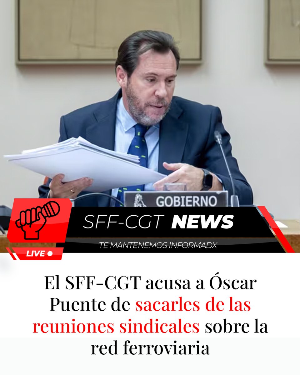 SFFCGT's tweet photo. 🖋️ Noelia Martín Sanguino, secretaria general del SFF-CGT, acusa al ministro de excluirlos de reuniones con otros sindicatos, prefiriendo negociar con CCOO, UGT y Semaf, a pesar de tener gran representatividad en todas las empresas ferroviarias y mucho que aportar.

Tras reunirse con Ione Belarra (Podemos), esta apoya sus reivindicaciones y pide al Gobierno escuchar a todos los sindicatos para mejorar las condiciones laborales y  la seguridad ferroviaria.

🗞️ Lee la noticia completa:
https://t.co/aZRHEAWxcy