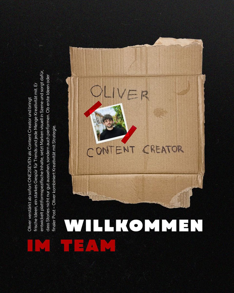Welcome on board Oli 🚀
Ob erste Idee oder finaler Post – Oliver kombiniert Kreativität mit Strategie.

#ONE2SEVEN #contentcreator #socialmediatrends