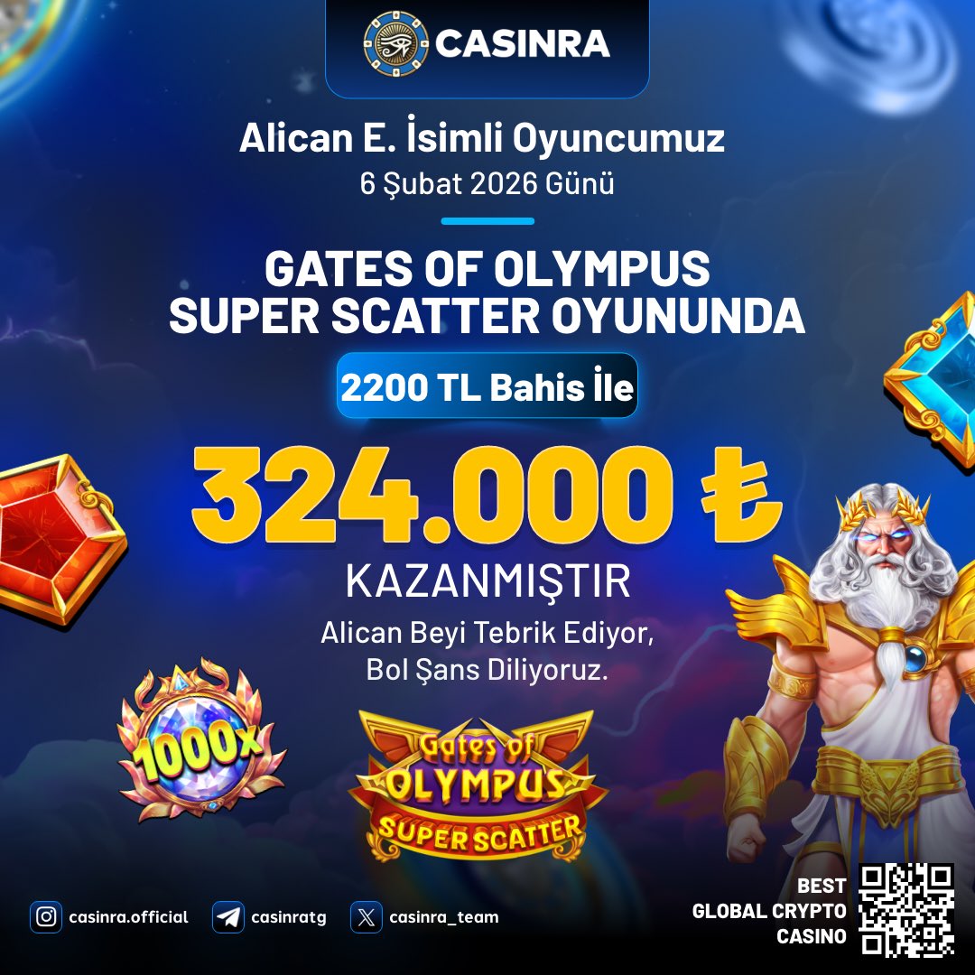 🎉🔔 Olympos’ta Kazanç Yağmuru! 

⚡️ 2.200 TL’lik cesaret, 3️⃣2️⃣4️⃣.0️⃣0️⃣0️⃣ TL’lik zafer getirdi!

Gates of Olympus Super Scatter   yine yıldırım gibi vurdu!

csnr.me/casinrax | ⚡️ Slot Krallığı!