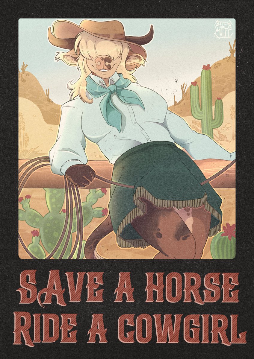 Ride 'em Cowgirl! 🪢🏜️

For the lovely <a href="/BlazeHeartt/">Head Empty</a> !