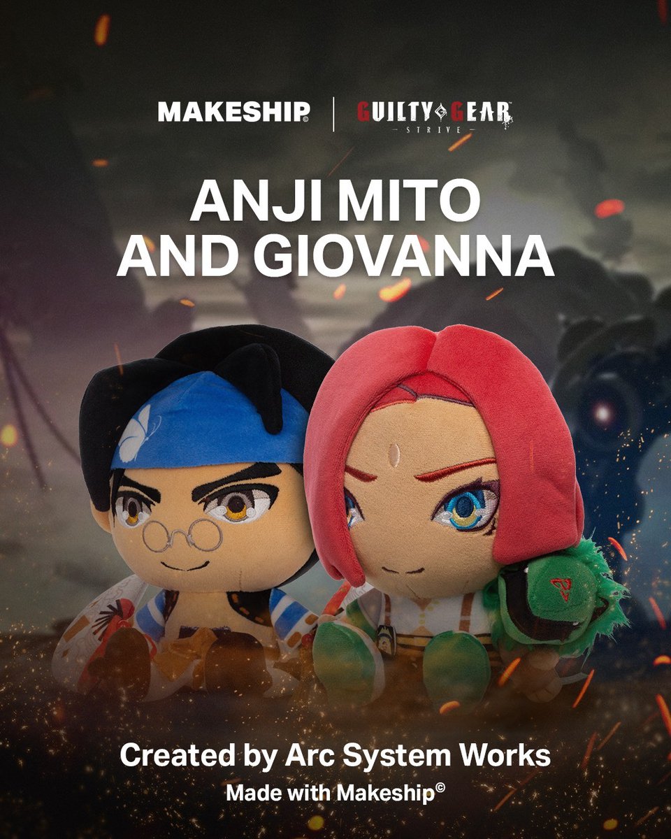 ArcSystemWorksU's tweet image. 🔊Anji Mito and Giovanna plushies are here! ✨

We have once again partnered with Makeship for another adorable plushie campaign! 💕

⬇️Order yours today!
🪭 Anji: bit.pulse.ly/6o2ko9wla3
🐕 Gio: bit.pulse.ly/rkedpxs9mo

#GGST #AnjiMito #Giovanna