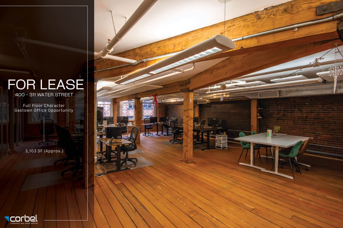 CorbelCRES's tweet photo. A full-floor brick-and-beam workspace in the heart of Gastown. An inspired setting for teams seeking presence and connectivity. 

#forlease #commercialrealestate #vancouvercommercialrealestate https://t.co/BKIMn1fK8V