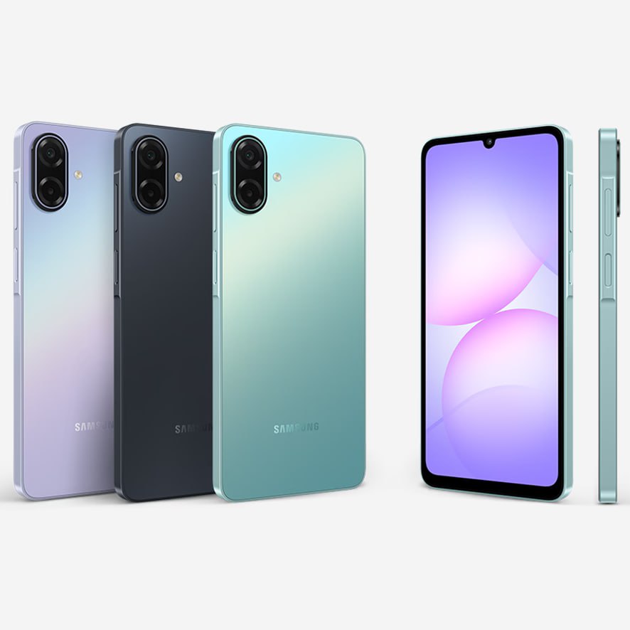 Samsung Galaxy A07 5G has launched in India 🇮🇳

Specs:
MediaTek Dimensity 6300
6.7" HD+ 120Hz LCD 📱
50MP (main) + 2MP (depth) rear 📸
8MP 🤳
6000mAh 🔋
25W 🔌
🛜 5
BT 5.3
IP54
One UI 8 (Android 16)
6Y OS + Security updates

Colours: Black/Light Green/Light Violet

Prices: