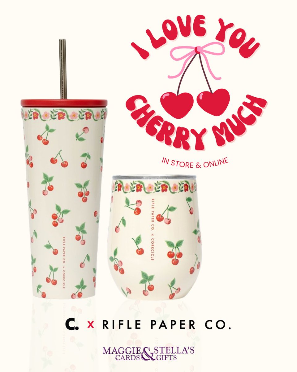 Shop the new Rifle Paper Co. x Corkcicle collection! 🍒 In store and online. #MaggieAndStellas #H@P