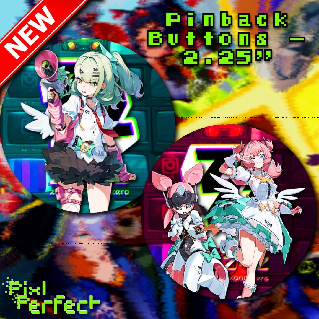 PixlsPerfection's tweet photo. New Zenless Zone Zero buttons just dropped — Sunna and Aria from the 2.6 update! ✨🎮

#ZenlessZoneZero #ZZZ #Sunna #Aria #PinButtons #AnimeMerch #GamingMerch #Handmade #CraftingCommunity #GeekCrafts https://t.co/hX8y0tlVwd