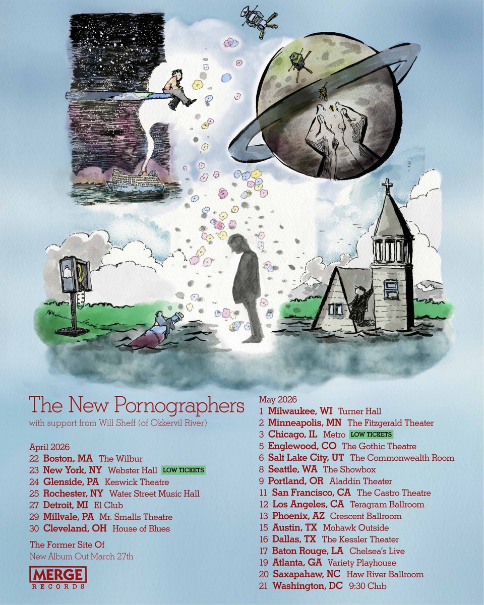 TheNewPornos's tweet photo. We can’t wait to be back on tour this spring and play some songs from our forthcoming record along with old favorites. Tickets are moving quickly for several shows! Get yours now at https://t.co/dakowXRduu.

Illustration by Michael Arthur https://t.co/F4PSPgjhNt