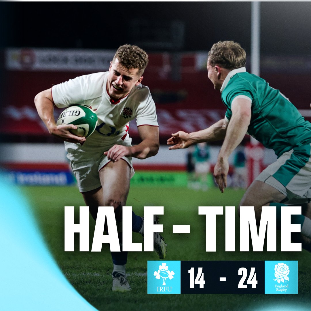EnglandRugby's tweet photo. Leading at the break! 🌹

England A score four first half tries and take a 10 point lead into the break! 🙌