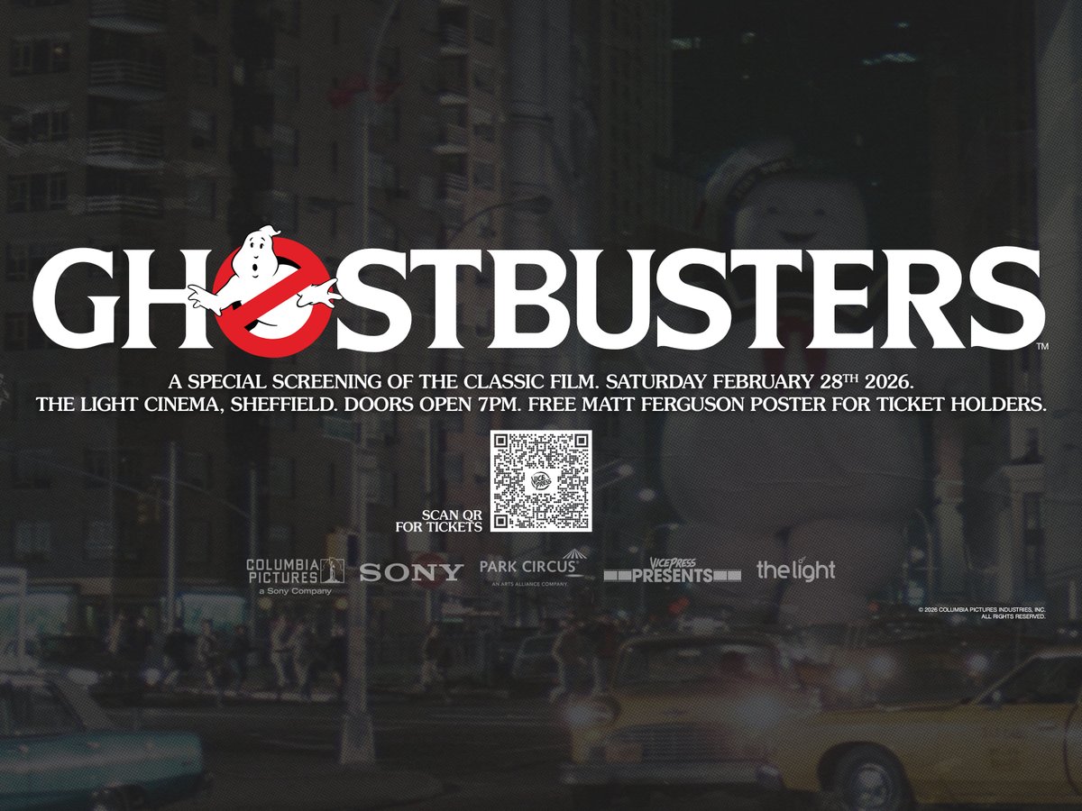 Missed out on tickets to our screening of Ghostbusters at The Light Cinema in Sheffield on Feb 28th? Well, we have just added a second showing!
Every attendee gets a FREE screening EXCLUSIVE 24x36 inch, official poster by Matt Ferguson. Get tickets now sheffield.thelight.co.uk/vicepress-pres…