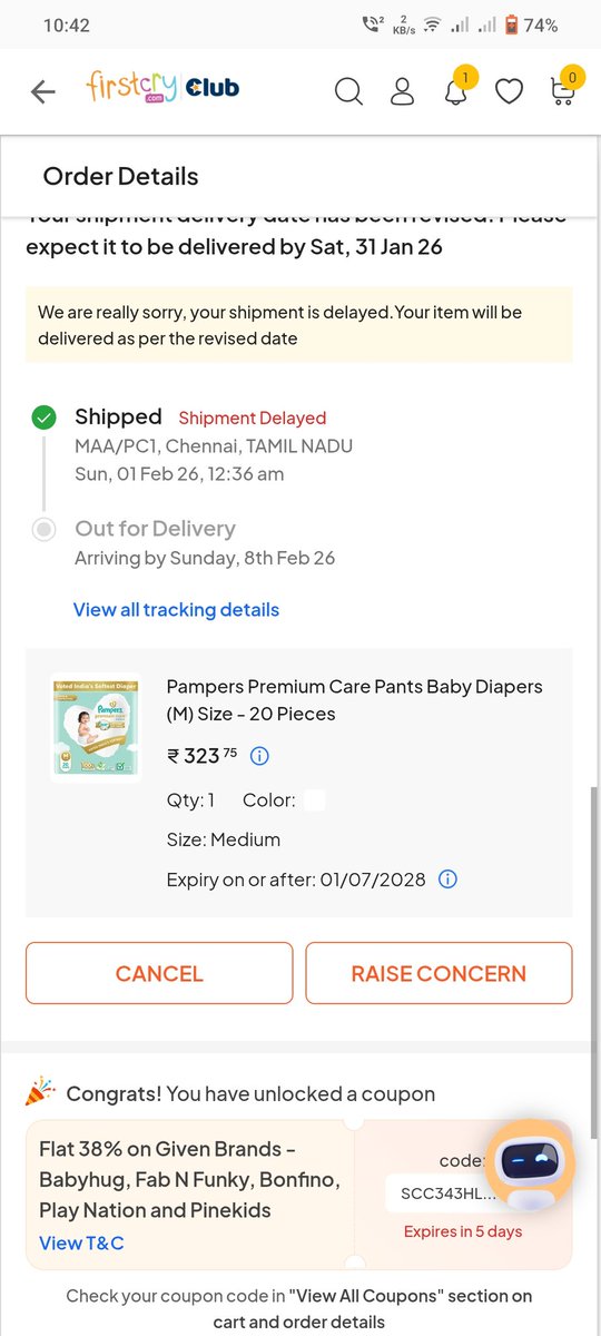 guna446's tweet photo. @firstcryindia  disappointed. This is the 4th time I’m facing delivery delays with FirstCry. Orders 37555157DEB6EB57BA &amp; 37555157MAY57926A8 are delayed over a week, stuck in Chennai, and dates keep changing. These are essential baby items. Need immediate resolution or refund https://t.co/IamtpuldXe