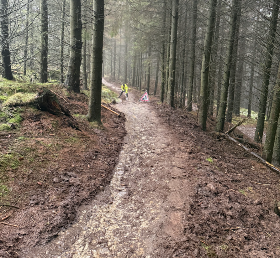 OPALlandegla's tweet photo. More great work by Joe and @terry_speed on #bline trail yesterday. puddle draining in the the rain is the way to go...
#mtb #llandegla https://t.co/sYBtWN2sfF