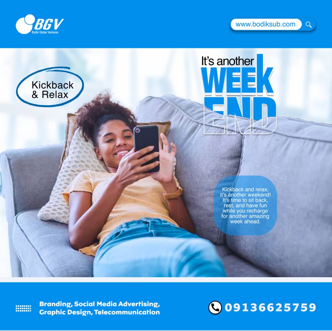 BodikGV's tweet photo. 😊 It's another Weekend 🌟 Relax, have fun, and stay connected with BodikSub's exciting data offers via (https://t.co/kmY2Ar1zJw) 

💻 Need standout designs to boost visibility? Check out our latest works via https://t.co/lyMv01sshZ

Send us a Dm via https://t.co/0f8RXoqhAZ https://t.co/b4qtmzal8G