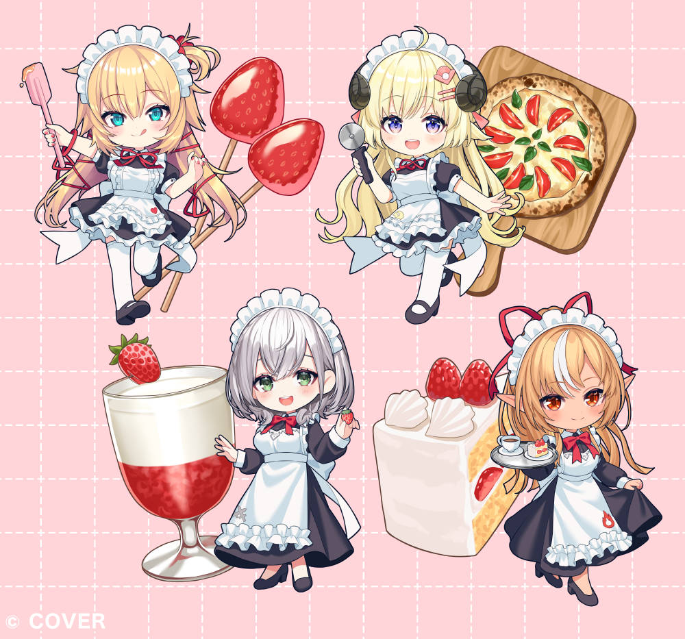 『ウェスタdeクッキング～マチカドカフェへようこそ～』
赤井はあとさん、角巻わためさん、不知火フレアさん、白銀ノエルさんのコラボカフェ用デフォルメイラストを担当させていただきました

#ウェスタマチカドカフェ