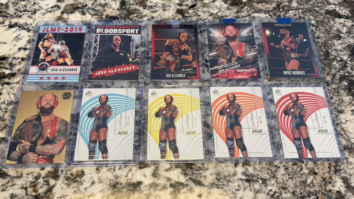 JCCostilli's tweet photo. Quick update to my @Walking_Weapon PC!
Signed/Unsigned…Missing a couple but not many!
Need:
Revolver Gold
AEW SP Sig /5 /10 /25 - Auto /15
The SP Signature 1/1 would be awesome!
@wrestlingcards
@cardfoundpod
@UpperDeckSports
@AewCard
#WALKINGWEAPON
#WrestlingCards https://t.co/SYJHAkURSk