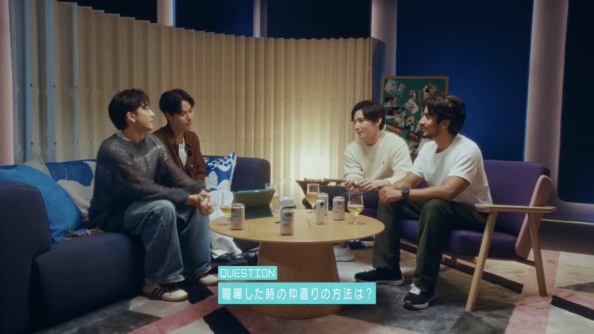 rinnippon's tweet photo. — How do you make up after a fight?

S: Dai usually reaches out to me first. He'll start saying it's a waste of time, like, "We're not going to break up, so dragging this out is just a waste of time, right?" Then we let a little time pass, and after that he comes back being silly and starts talking to me again, and I end up laughing. Most of our fights are really just about how something was said or other small things, so I end up thinking, "Yeah, it really is a waste of time", and we make up pretty quickly.

D: Shun is the type who needs to sort through his feelings on his own first. I didn't understand that at first, so I thought I just needed to get closer to him, but that actually made things even worse. I want to resolve things quickly, and he needs time. I think we're beginning to find a middle ground between those approaches. So what I do is to act silly and make him laugh.

S: In most cases, yeah.

D: But if it's a fight about something truly serious, then you shouldn't just joke it away.

#DaiShun
#TheBoyfriend