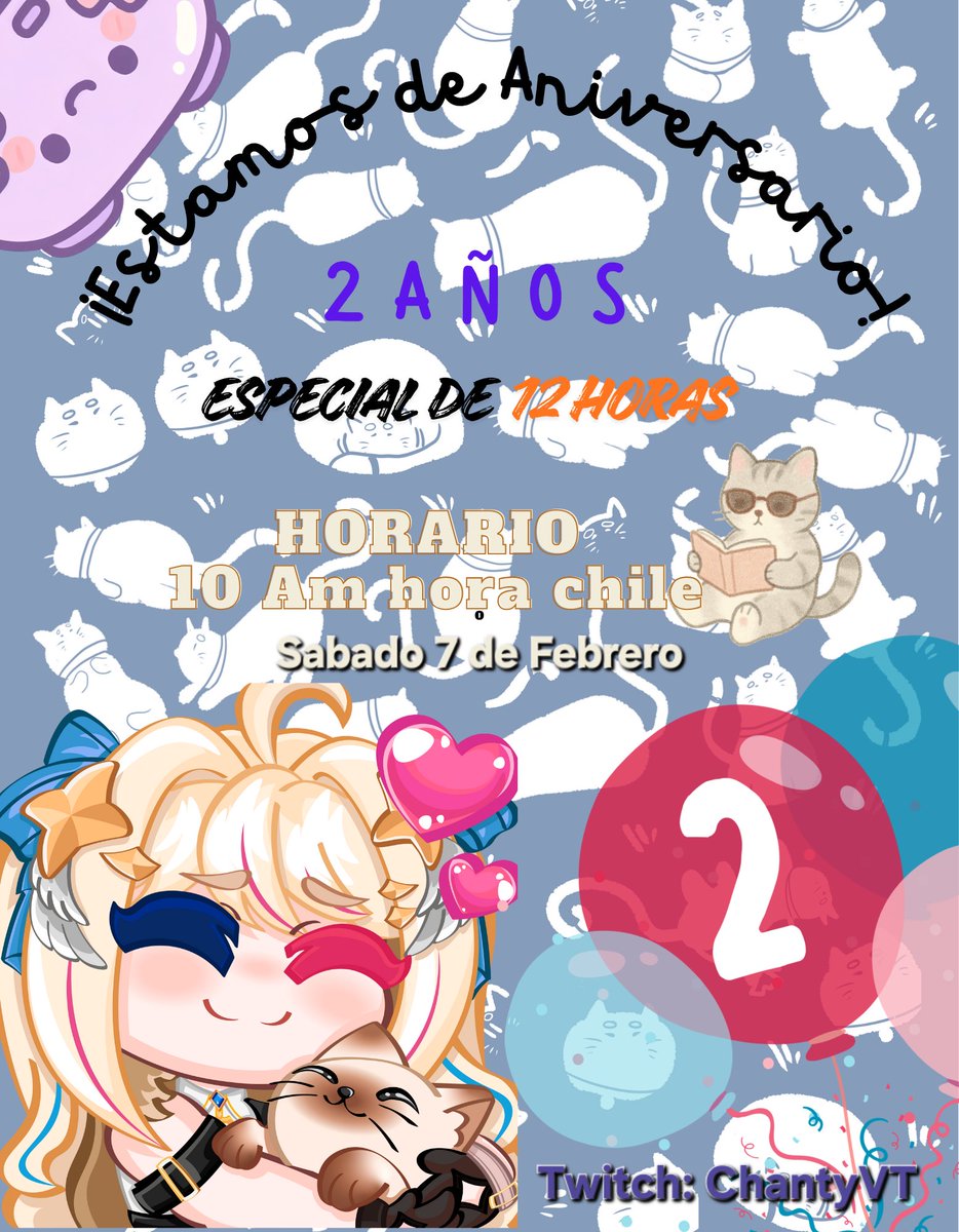 chanty_vt's tweet photo. Fiesta🥳🥳 tengan un hermoso día🤗✨
Solo vine a dejar este pequeño anuncio 🙈
No olviden dar al ❤️ porfis🥺
#twitch #afiliado #chantyvt #streamergirl #aniversario #bonitodia https://t.co/botsQGbD8f