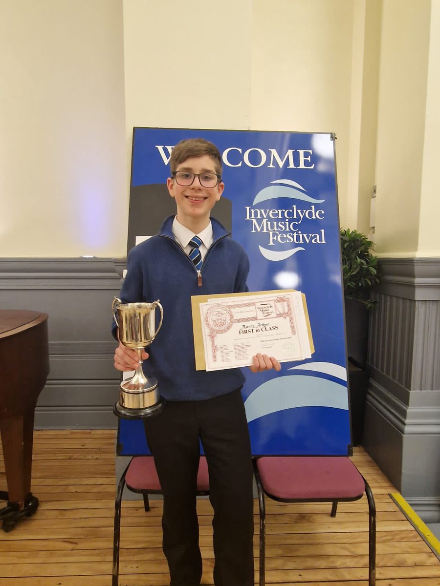 Well done to the brass team who were all playing at the <a href="/InverclydeFest/">InverclydeMusicFestival</a> today! Mr Hutcheson and Mr Digger are very proud of you all!!! 🤩🎺