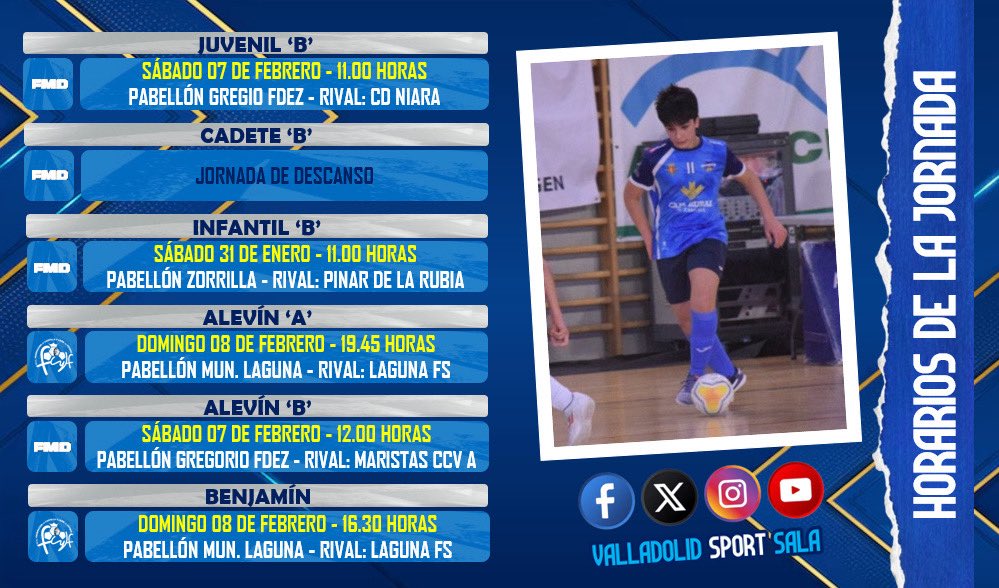 HORARIOS | Jornada 7 y 8 de febrero.

#AzulEsElColor
