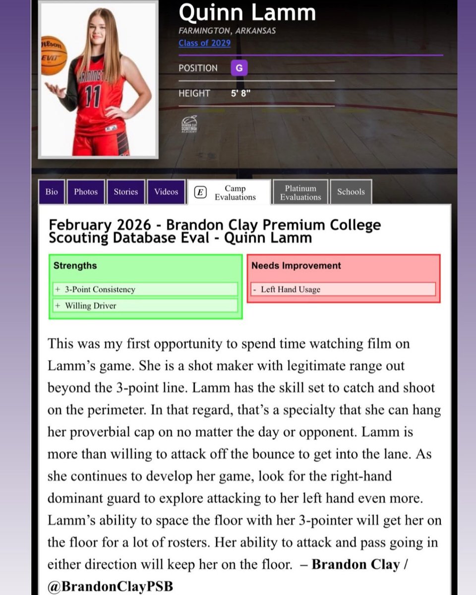QuinnLamm's tweet photo. Thank you for the eval @BrandonClayPSB 
I’ll work on my left for sure!
@CoachRubyD @farmingtonfast @Shockhoops https://t.co/pbRCqqgf5I