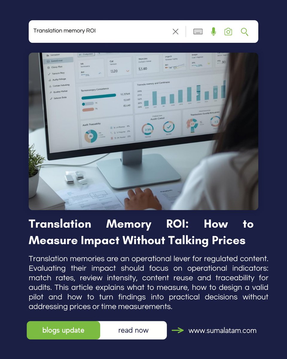 Medical translations with no QA, no traceability, no SME review?
🚫 That’s a risk.
Here’s what to look for in your vendor.
sumalatam.com/translation-me…
#RegulatoryAffairs #TranslationPartner #LifeSciences #SumaLatam