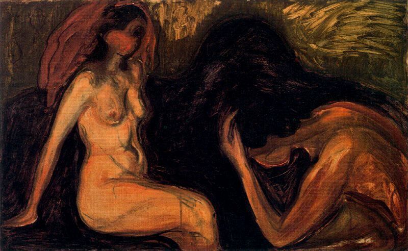Man and Woman, 1898 #artbots #munch