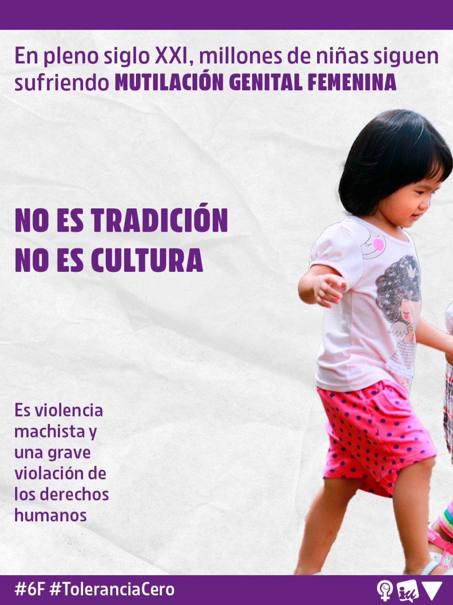 FeministasIu's tweet photo. 🧵1/3
La #MutilaciónGenitalFemenina no es cultura ni tradición, es una forma extrema de #ViolenciaPatriarcal https://t.co/Ywi8zZiLva