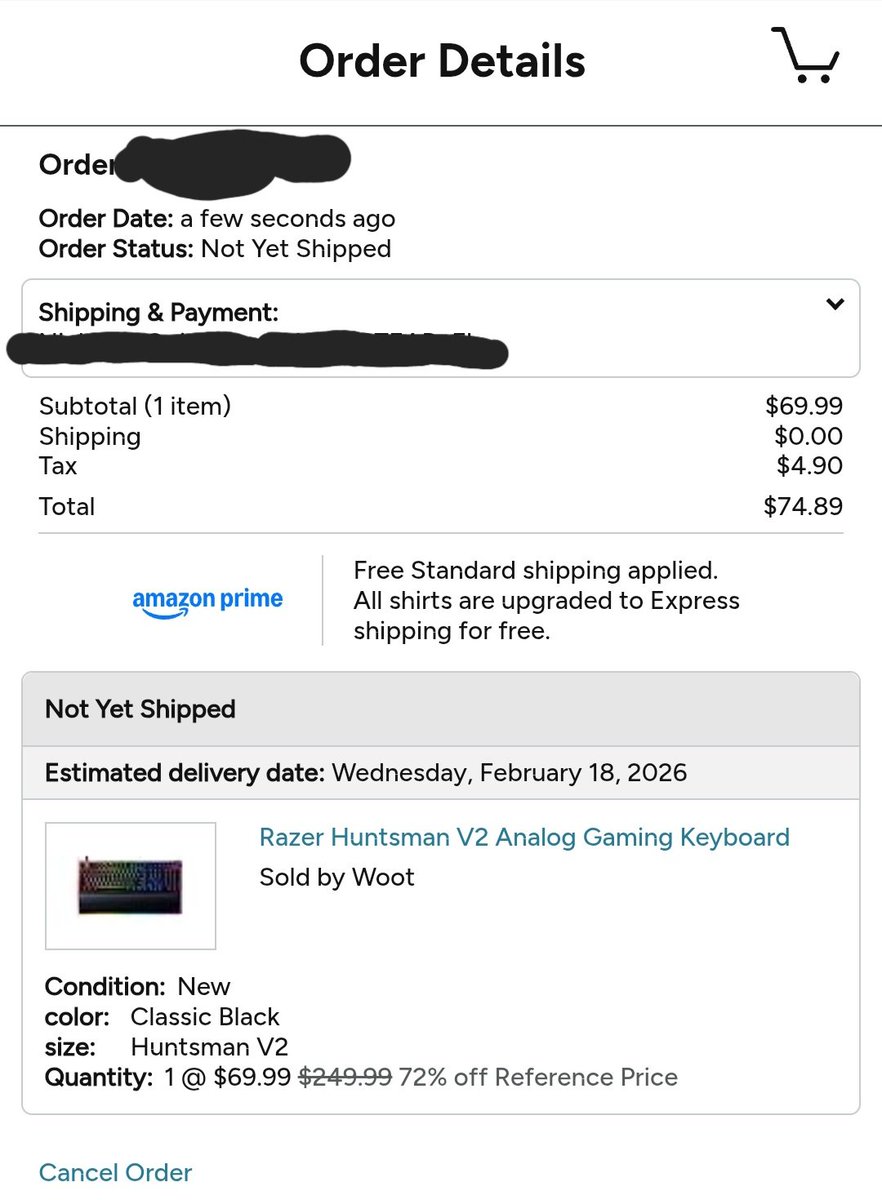 NickQ_Official's tweet photo. @GlitchedDeals Got mine! https://t.co/CK9ZpNkZFB