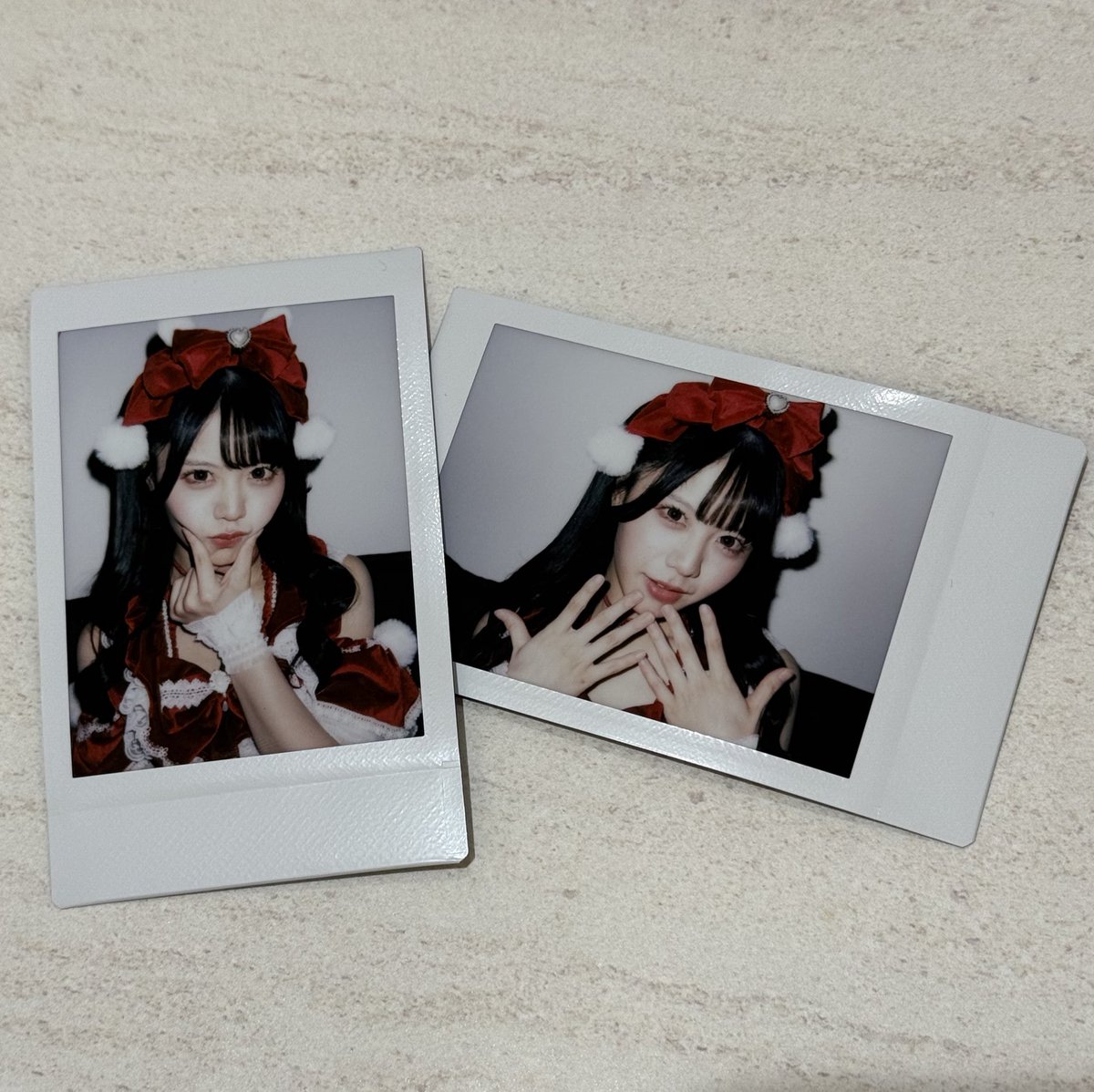 儚寧この ランチェキ クリスマス チェキ 今日ねお友達がサプライズでクリスマス衣装のランチェキプレゼントして