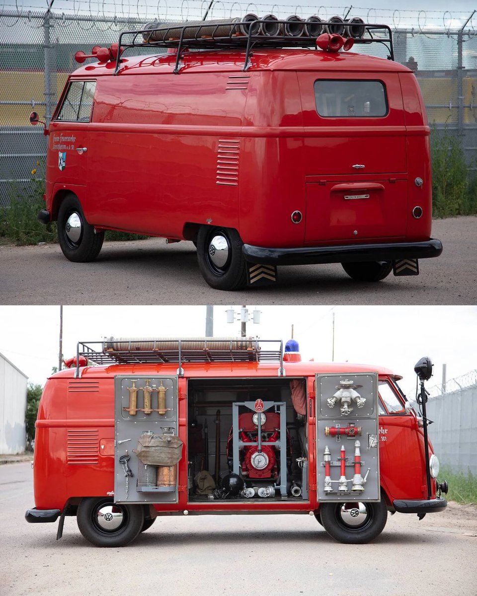 HemmingsNews's tweet photo. Authentic 1959 Volkswagen Feuerwehr Fire Bus finished in original SK688 Fire Red.

Make An Offer at https://t.co/uYwRzapdhY

#VolkswagenBus #VWBus #Feuerwehr #FireTruckVW #VintageVolkswagen #SplitWindow #ClassicVW https://t.co/pkOWO9GSSS