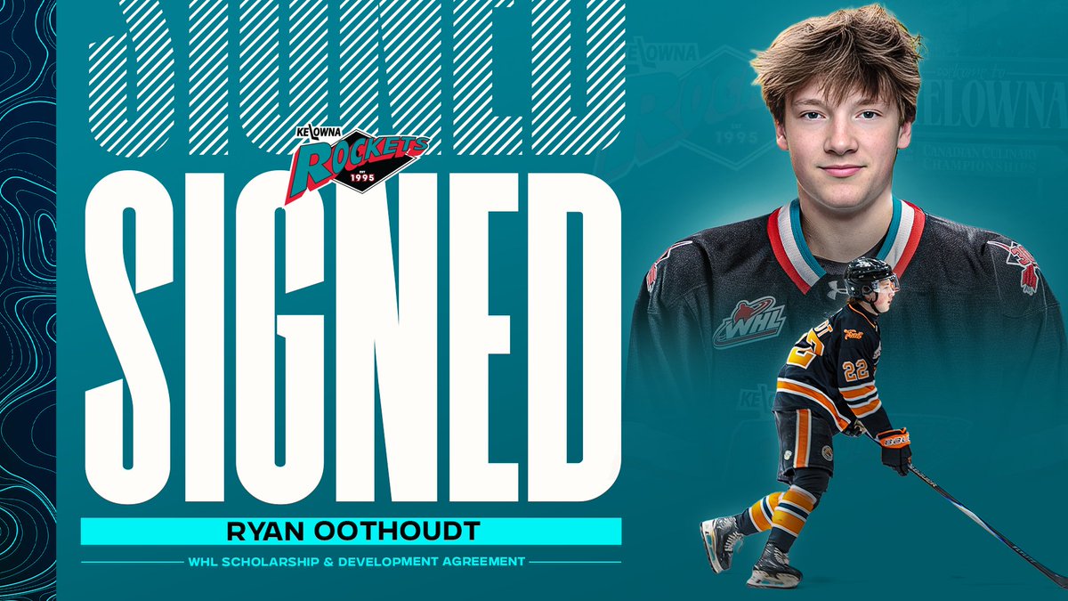Kelowna_Rockets's tweet photo. 🚨 Signing Alert 🚨

The Kelowna Rockets have signed forward Ryan Oothoudt to a WHL Scholarship and Development Agreement. Oothoudt will join the Rockets for the remainder of the 2025-26 season. 📝

#RocketsHockey | #KelownaRockets https://t.co/6mER9iYyX9