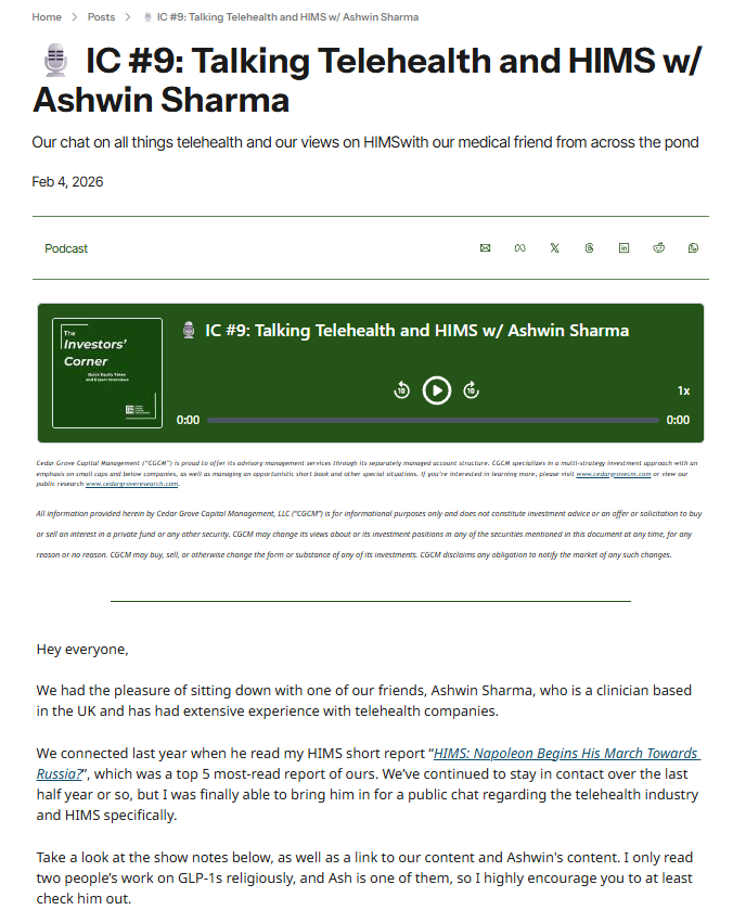 Cedar Grove Capital Management tweet media