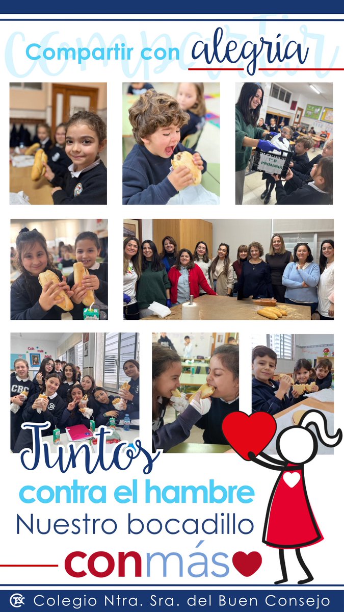 Un año más, nuestros alumnos demuestran su generosidad apoyando a quienes más lo necesitan. Hoy hemos compartido el rico bocadillo solidario 🥪. Gracias a todos por vuestra ayuda y compromiso. ¡Entre todos hacemos del mundo un lugar mejor!

#ContigoSomosBuenConsejo
#Comoél