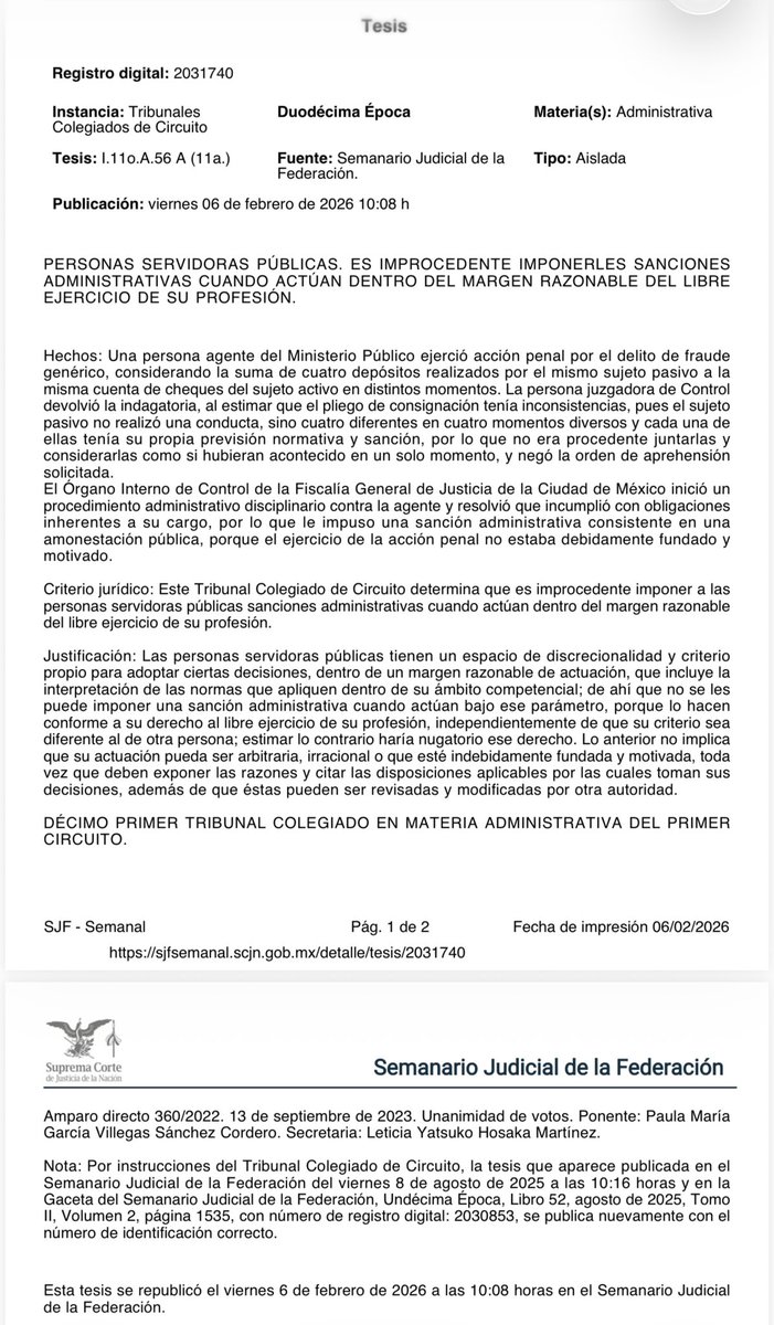 PERSONAS SERVIDORAS PÚBLICAS. ES IMPROCEDENTE IMPONERLES SANCIONES ADMINISTRATIVAS CUANDO ACTÚAN DENTRO DEL MARGEN RAZONABLE DEL LIBRE EJERCICIO DE SU PROFESIÓN.