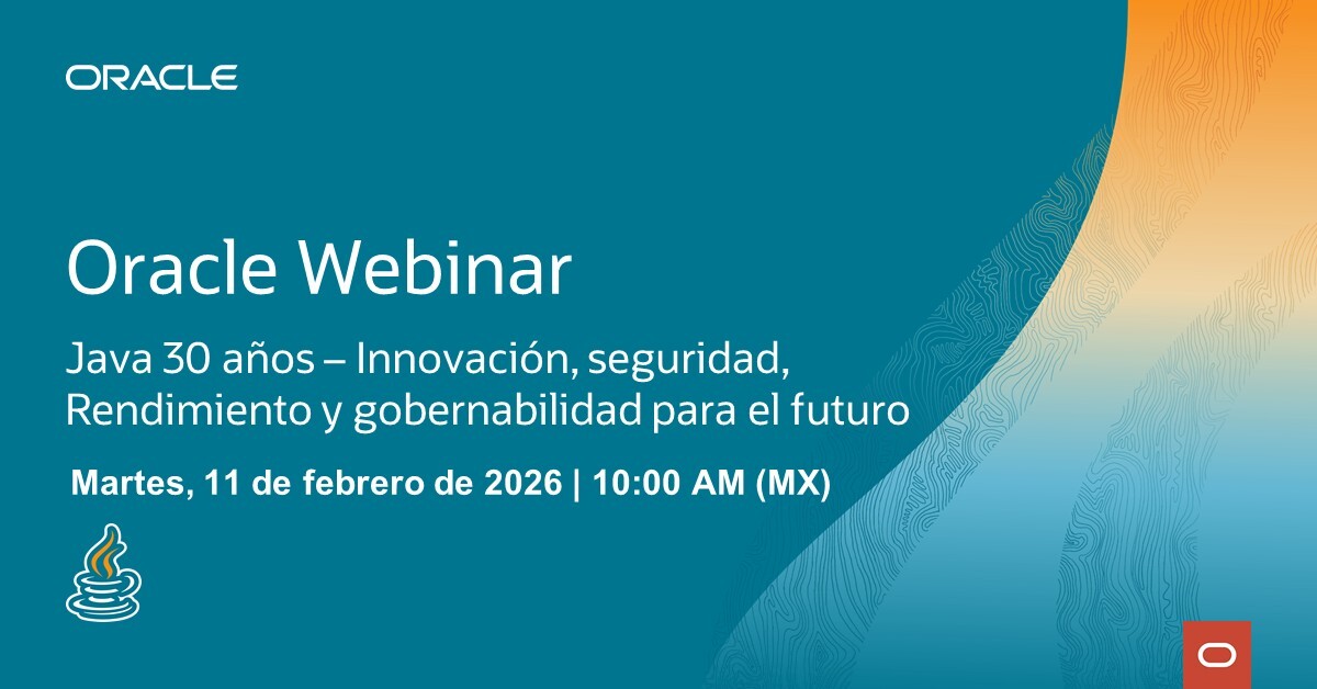 OrclGalvez's tweet photo. Java cumple 30 años impulsando la innovación. Acompáñanos en este webinar y descubre cómo fortalecer seguridad, rendimiento y gobernanza de tus aplicaciones Java, con casos reales y mejores prácticas.  

👉 Reserva tu lugar: https://t.co/5BA5mxsAei https://t.co/94tO66OZou