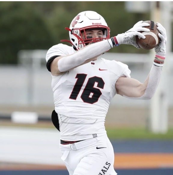 CoachPossley's tweet photo. SAINTS: Join me in welcoming Alec Wolff to our coaching staff as our new Varsity WR Coach. Alec is a 2x National Champion playing several different positions for the North Central Cardinals. We are excited to get to work! 

#SAINTSPRIDE 
@AlecWolff16 https://t.co/slRN1e54Kd