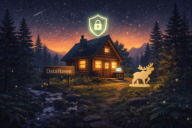 coco_ally2's tweet photo. My digital shelter is a place where data feels safe, calm, and protected. I imagined a cozy space surrounded by nature, symbolizing privacy, resilience, and control over your own files. Building with @DataHaven_xyz makes that vision possible. https://t.co/EafuDej2dr