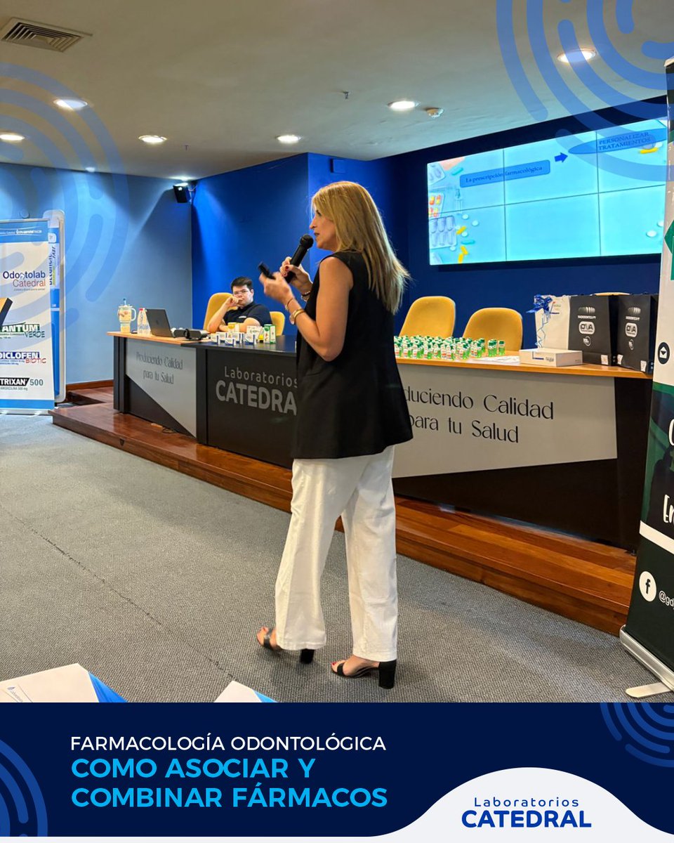 labcatedral's tweet photo. El día de ayer 05/02 en el salón auditorio de Lab. Catedral se llevó a cabo una conferencia sobre farmacología odontológica.
  
La disertante fue la Dra. Esperanza Gonzalez, y organizada por la Dra. Carola Galeano directora de GD, grupo en conjunto con Laboratorios Catedral. https://t.co/nKoVQ5mJ58