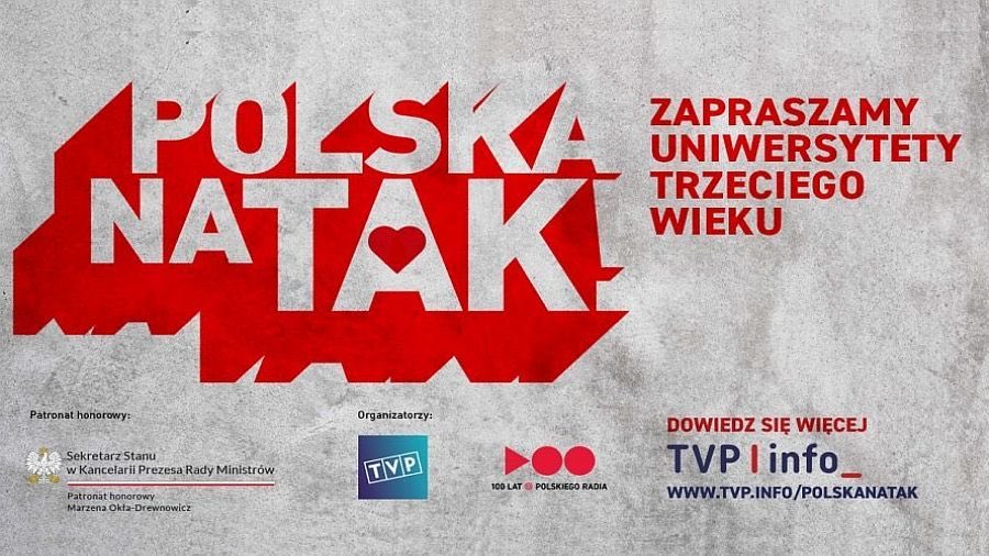 📢 Informacja dla Uniwersytetów Trzeciego Wieku i seniorów!

Telewizja Polska oraz Polskie Radio realizują ogólnopolską akcję „Polska na TAK!”, skierowaną m.in. do środowisk senioralnych.

Inicjatywa promuje aktywność obywatelską, solidarność społeczną i