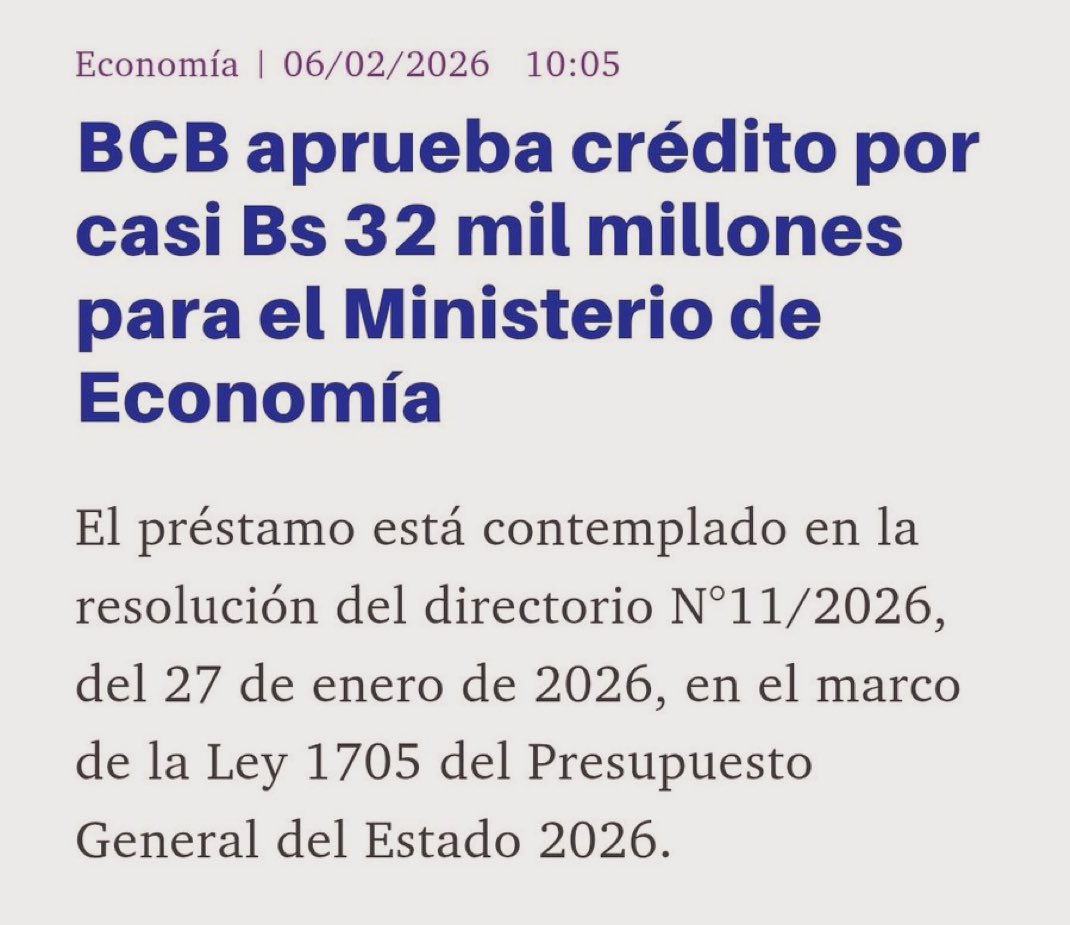 ¿No iban a terminar el financiamiento del BCB a Hacienda? ¡Ah pero son liberales y de derecha, y están gestando un milagro en menos de dos meses!