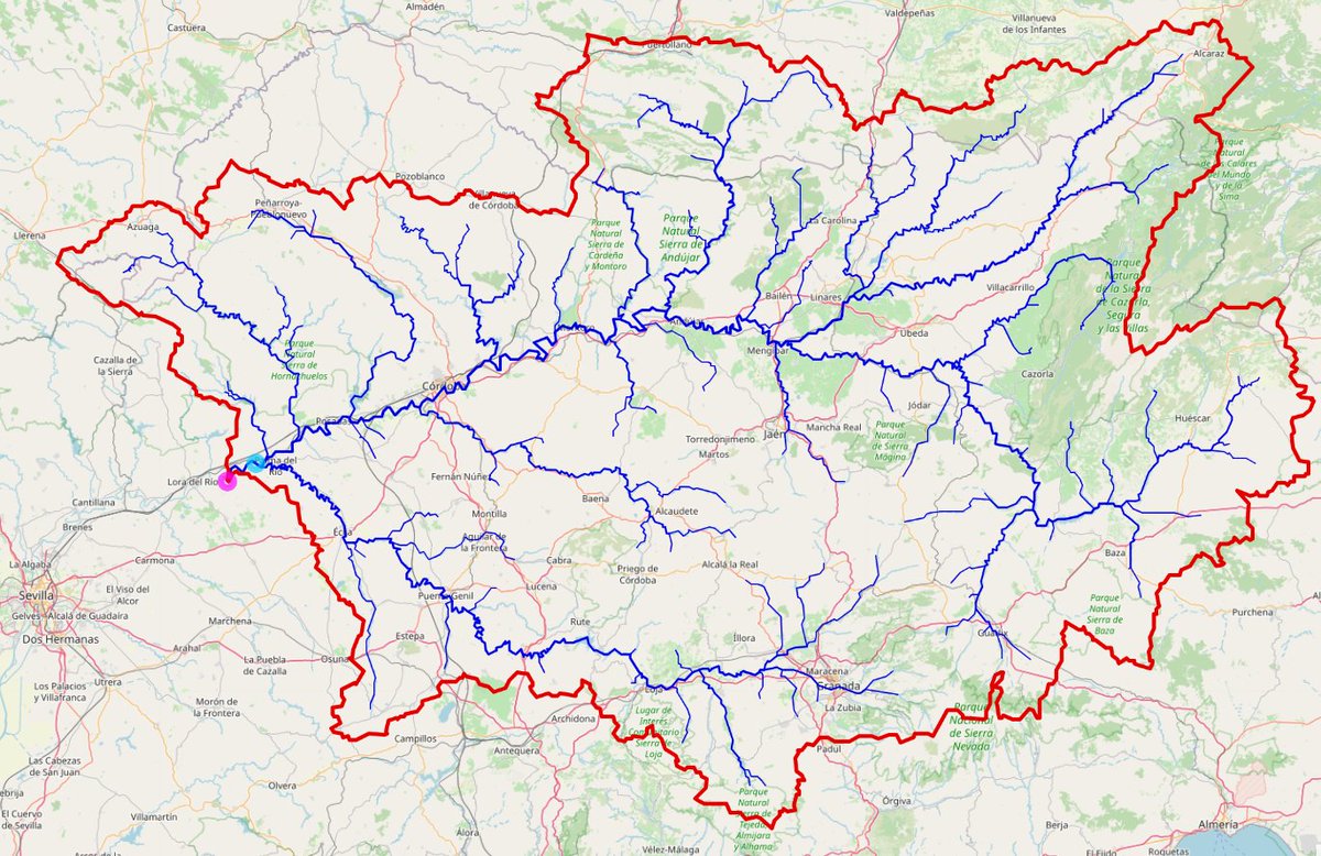 duftroll's tweet photo. Pero es que Palma del Río está recibiendo agua de un área de 41.000 km2 https://t.co/poqo98KeX0