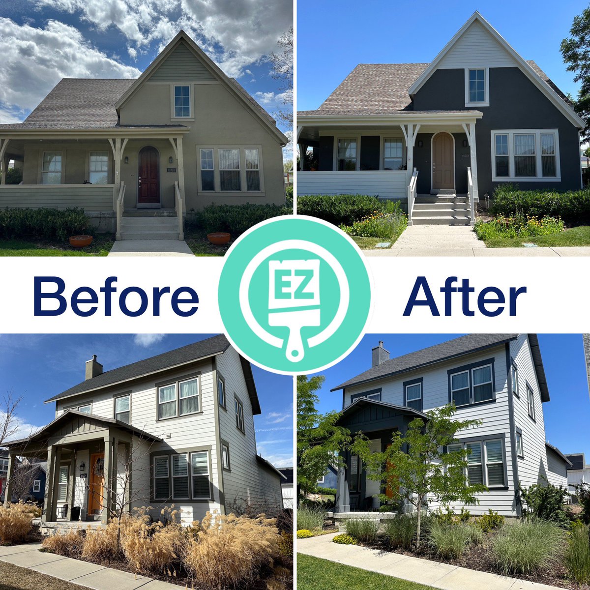 PaintEZ_SLC's tweet photo. A certain animal may have recently seen his shadow…but spring will still be here before you know it! Now is the best time to start planning for repainting the exterior of your home, just like these two Daybreak customers did. Get your free quote now and we’ll make it EZ! https://t.co/ch8P7wBAaC