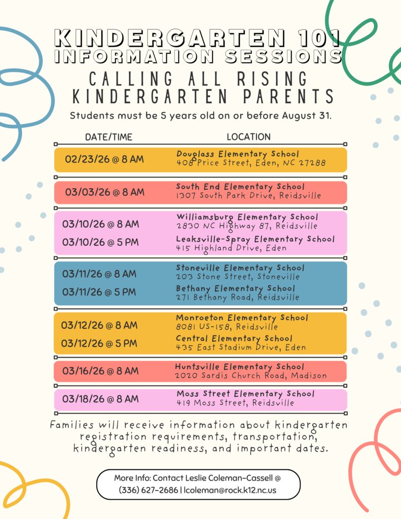 RCS_NC's tweet photo. Calling All Rising Kindergarten Parents! 
Join us at one of our Kindergarten 101 Parent Sessions to learn all about what’s ahead and discover how you can help your child start strong. Don’t miss this opportunity to get connected and feel prepared! https://t.co/jnBBu6FdJI