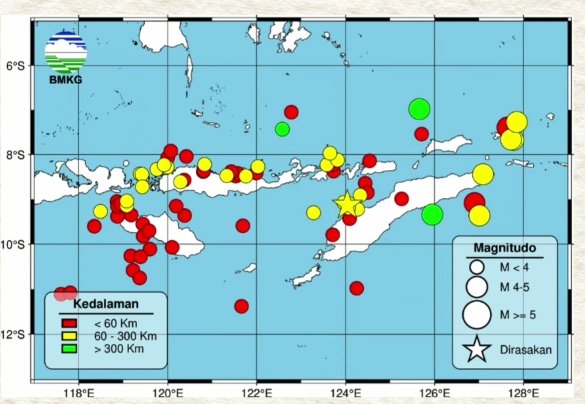 PostMKG's tweet photo. Aktivitas Gempabumi Wilayah NTT &amp; Sekitarnya :: Periode tanggal 30 Januari - 05 Februari 2026 :: Tercatat sebanyak "78" gempa, di antaranya terdapat "1" gempa dirasakan.
===
Mas Annadwi 
Parameter Sumber : BMKG Stasiun Geofisika Kupang (PGR-VIII)
*** https://t.co/mXSOfyAcPv